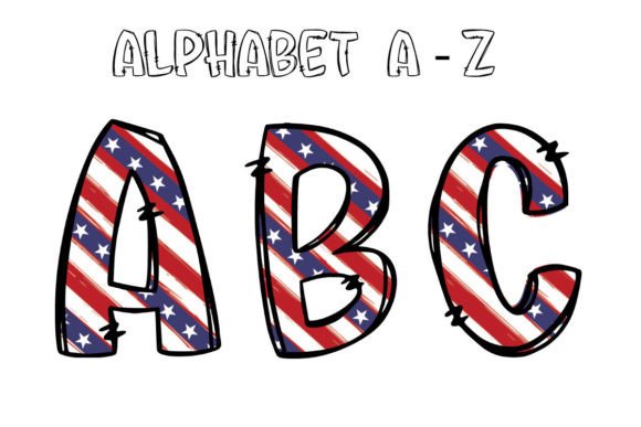 4th of July Alphabet Doodle PNG 6: Your Festive Design Toolkit