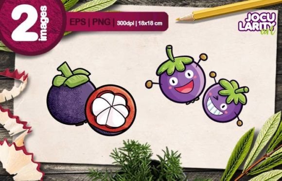 Funny Two Mangosteen Cartoon Vector: Infuse Playful Charm