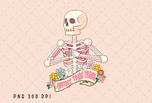 Protect Your Peace Skeleton Retro PNG: A Design Deep Dive