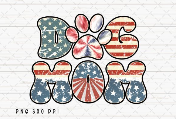 Retro Dog Mom 4th of July Patriotic PNG: Vintage Charm for Modern Creations