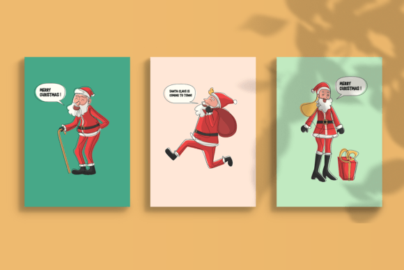 Santa Christmas Illustration: Festive Vector Line Art for Designers