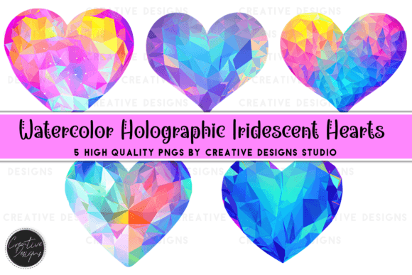 The Allure of Watercolor Holographic Iridescent Hearts