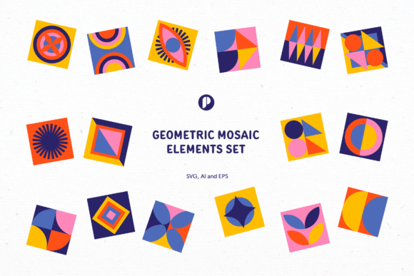 Unlock Modern Design with Geometric Mosaic Elements Set