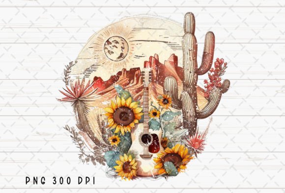 Western Guitar Sunflower Cactus Retro: A Designer's Guide